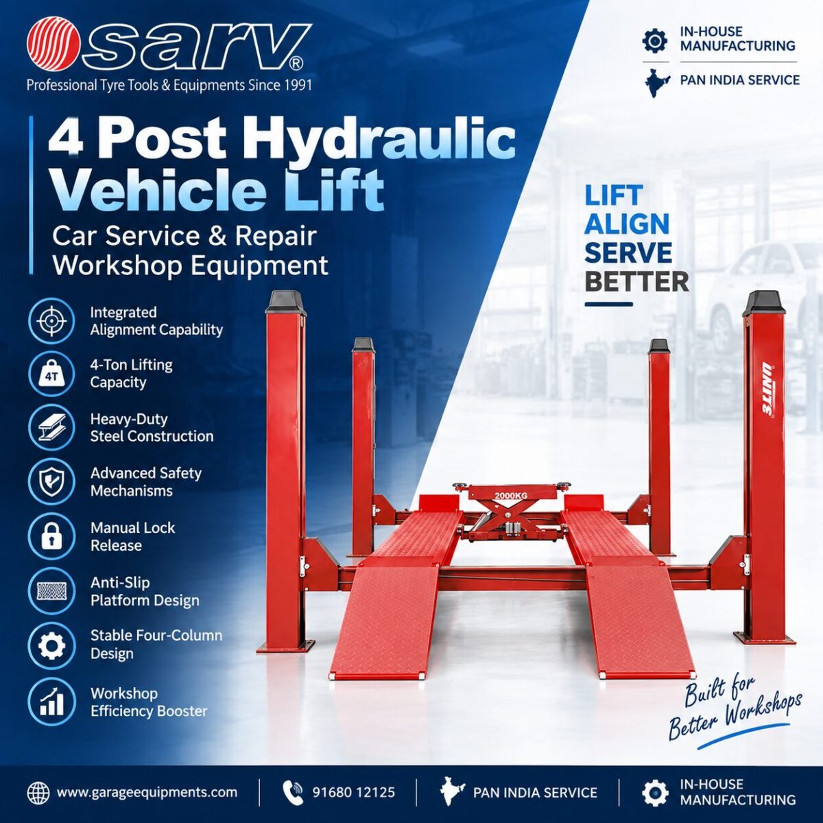 4 Post Hydraulic Vehicle Lift - 1