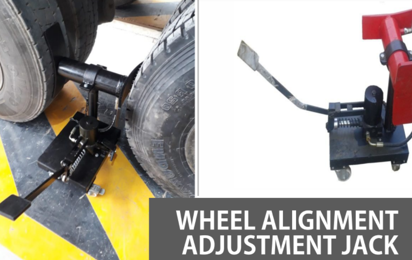 Thrust and Scrub Angle Adjustment Jack for Truck Wheel Alignment