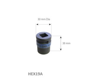 SARV Hex 19mm socket for Wheel Nut Extraction