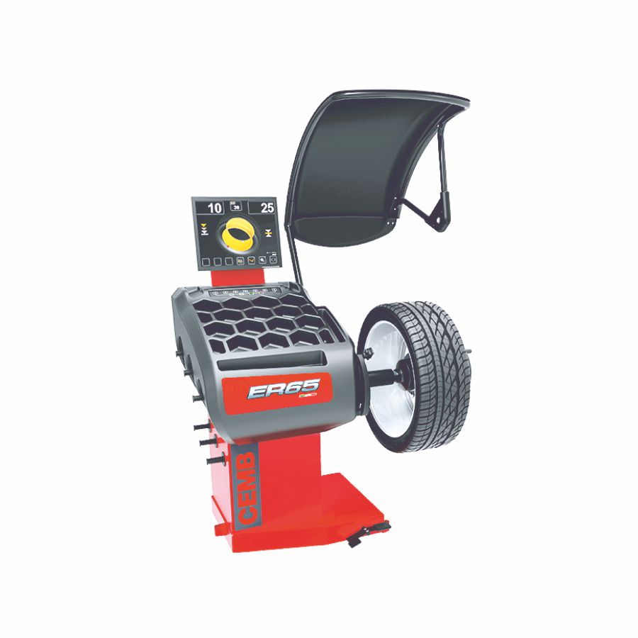 Automatic Wheel Balancing Machine ER65 | Sarv Garage Equipment Automatic Wheel Balancing Machine ER65 – Monitor-Based Laser Wheel Balancer for Cars & LCVs